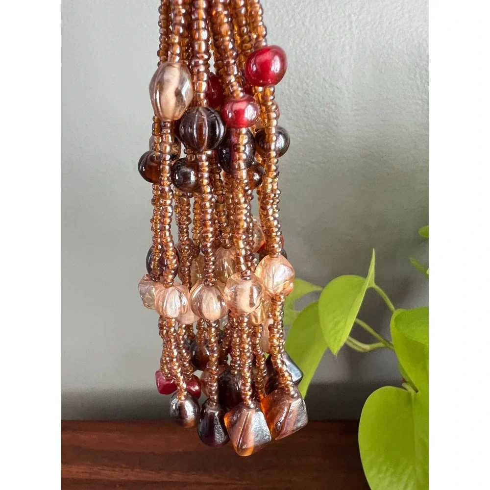 Vintage Glass Beaded Tassel Knob Curtain Tie Key Drop Home Accessory Decor 9